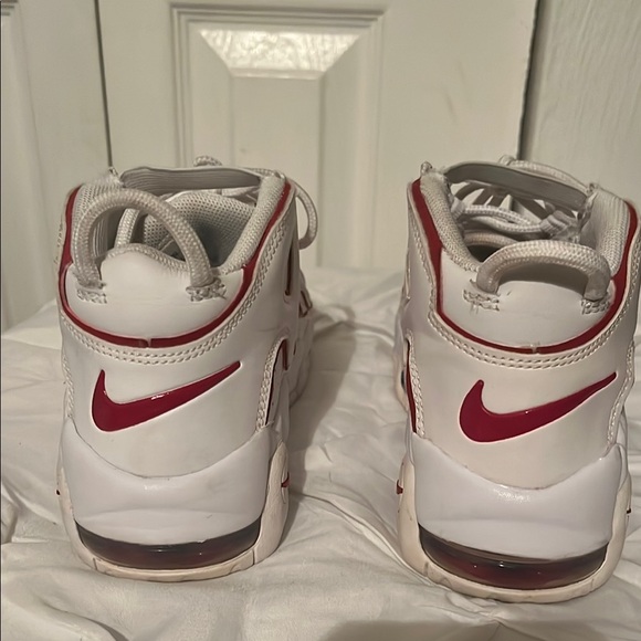 Nike Kids Air Uptempo White Red Shoes - Picture 3 of 4